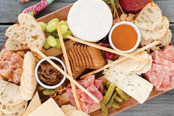 Board of meats and cheeses