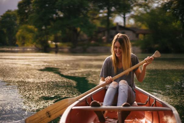 woman canoeing