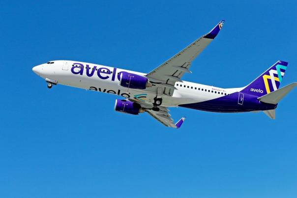 Avelo airplane in the sky