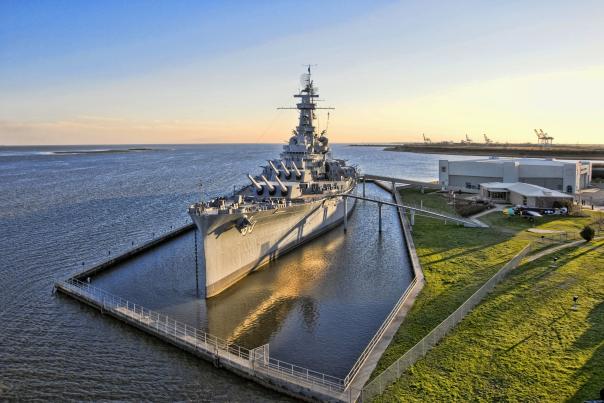 USS Alabama Battleship docked in Mobile Bay