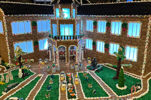 gingerbread house replica of Grand Hotel