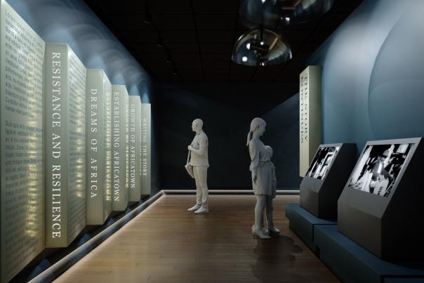 Rendering of people visiting the memory wall