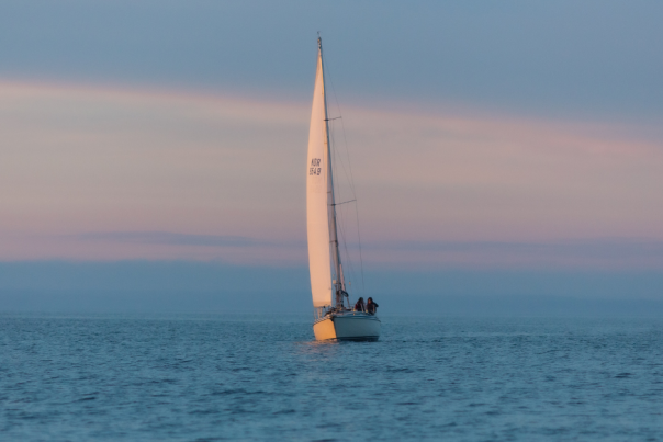 sail boat in the open water
