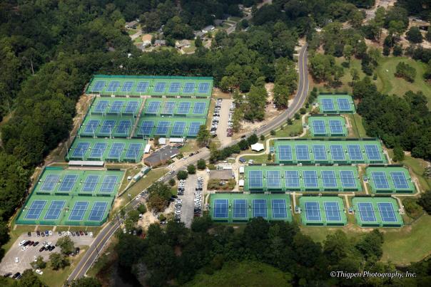aerial view of the tennis center