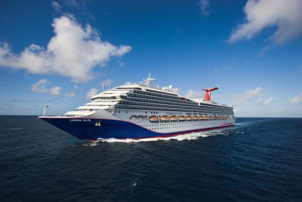 Carnival Cruise Line's ship named Valor floats at sea