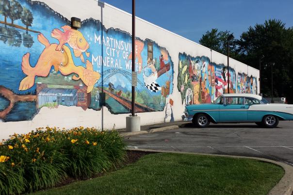 The Martinsville Mural depicts many historic icons and events in the town's history.