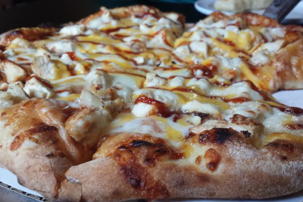 BBQ Chicken Pizza at Tomato Pie Pizza Join in Paragon.