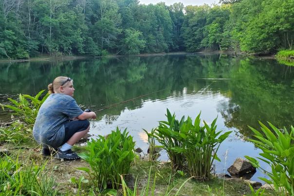 Cherry Lake is one of two fishing spots in Morgan-Monroe State Forest.
