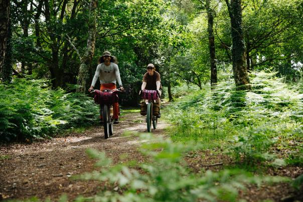 Vee & Vish on bikes