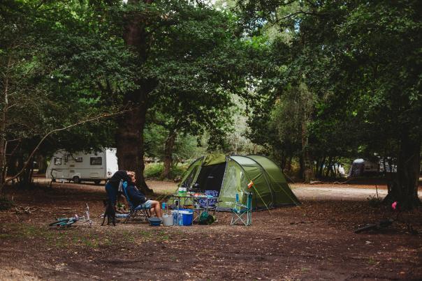 Camping New Forest Autumn Blog Main Image Couple Woodland Camping
