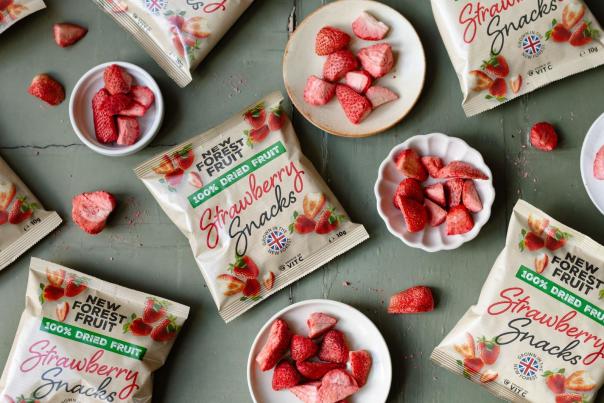 New Forest Fruit Snacks Selection with Bowls and Packets