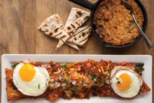 Jemez chilaquiles and green chile cast-iron corn casserole.