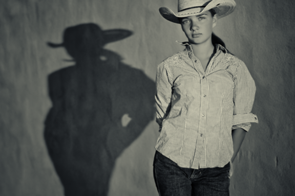 Cowgirl #2_with _Shadow _B&W_by _Robert Mac Dougall _Main