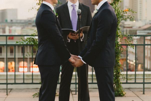 LGBT Grooms on rooftop