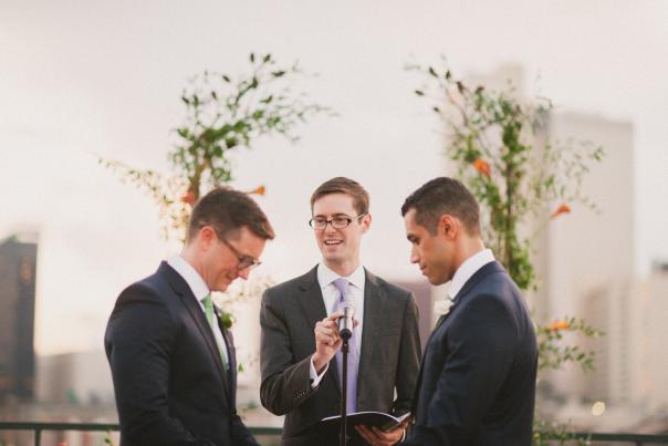 LGBT Grooms on rooftop