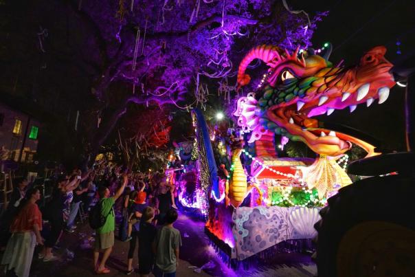 Orpheus Rolling Down St. Charles Avenue during Mardi Gras in New Orleans