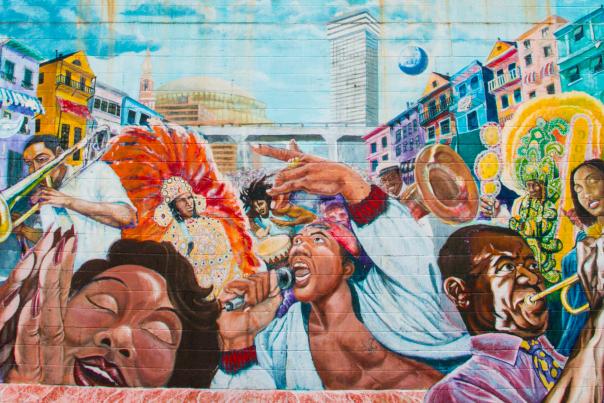 Mural on Oretha Castle Haley Blvd