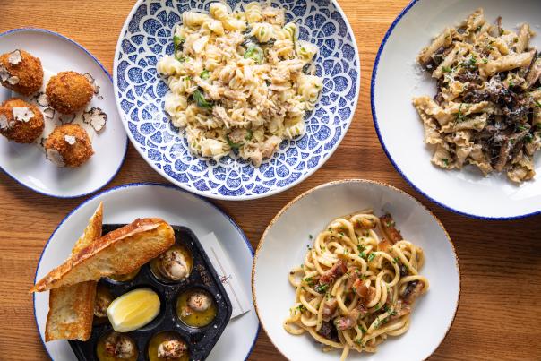 A spread of Northern Italian cuisine.