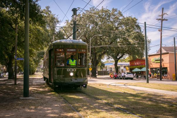 Streetcar - Carrollton Avenue at the Riverbend