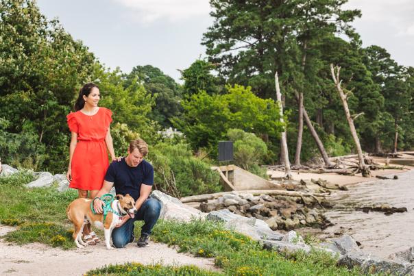 Couple with dog-Noland-Trail