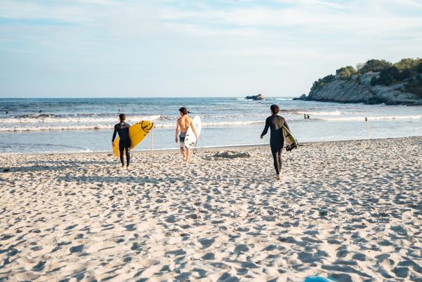 surfers on second beach