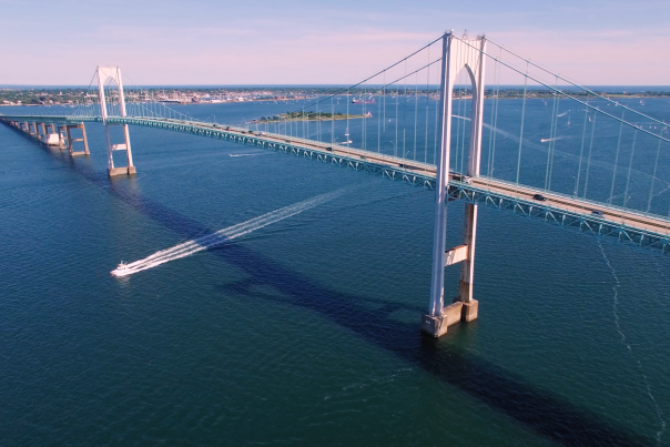 Newport Pell Bridge Drone
