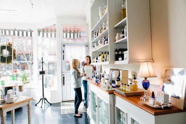 Two Women Talking Inside Farmaesthetics