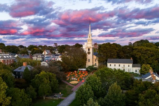 Trinity Church Pumpkin Patch at Sunset