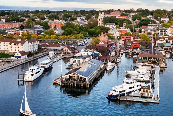 Drone of Downtown Newport