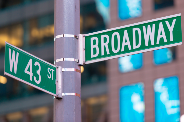 intersection of broadway and 43rd sign
