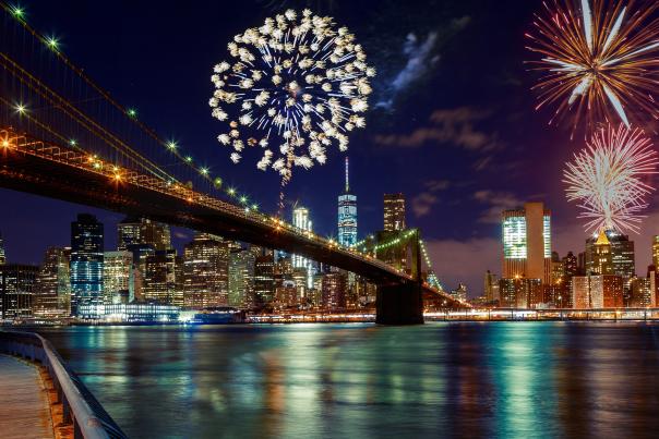 Fireworks over New York City