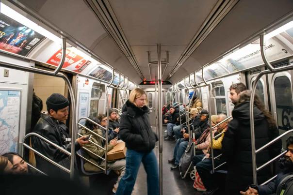 NYC Rush Hour Subway Crowd