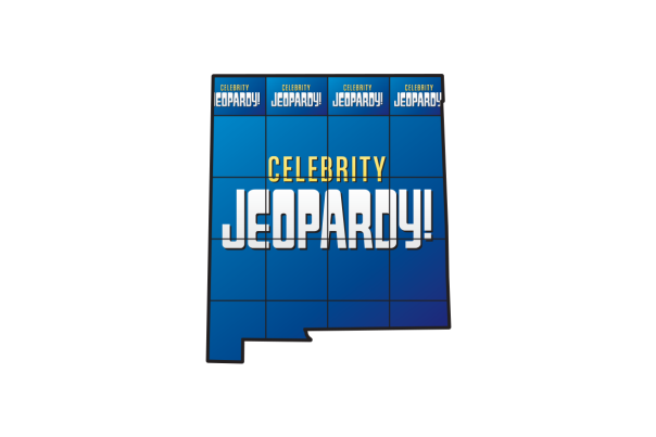 Illustration of the Jeopardy! screen in the shape of New Mexico.