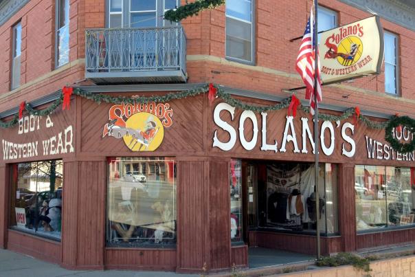 Check out Solano’s Boot & Western Wear’s old-timey storefront in Ratón.