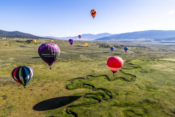 Father’s Day weekend, Angel Fire welcomes more than 30 hot-air balloons to soar over the village and scenic Moreno Valley.
