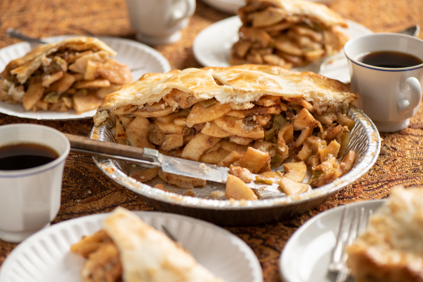 New Mexico Apple Pie with Green Chile and Pine Nuts