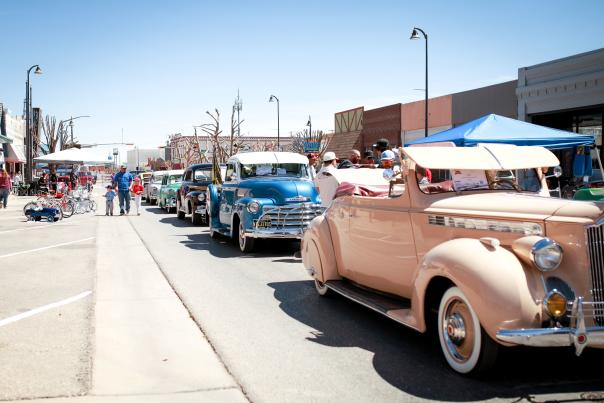Classic cars in downtown Artesia.