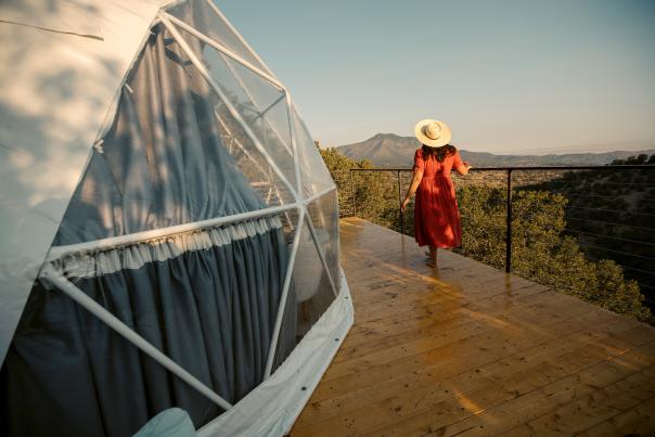 At El Místico Ranch, enjoy the Zia Geo Dome views.