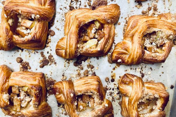 Try Baked and Brew’s apple pie Danish.