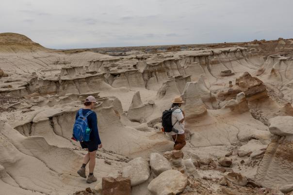 Navajo Tours USA guide Ray Ignacio Jr. leads the way through the Bisti/De-Na-Zin Wilderness Area’s fantastic features.