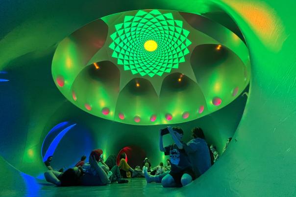 Taos’s PASEO features a series of interconnected inflatable rooms, dubbed a “luminarium.”