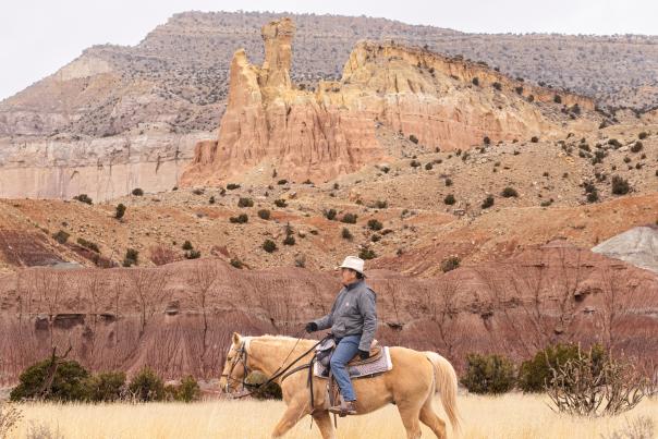 A horseback journey through Ghost Ranch illuminates the rugged landscape that Georgia O’Keeffe made famous.