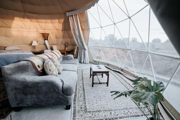 Experience glamping at the Santa Fe Super Dome.