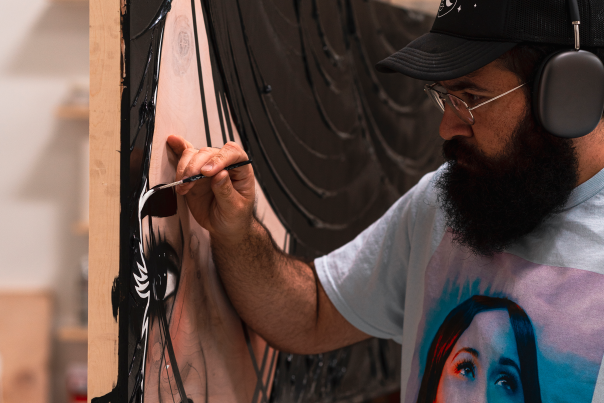 See David Santiago at the Contemporary Hispanic Market in Santa Fe.