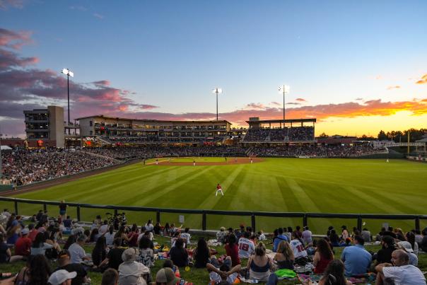 Great views await from the Albuquerque Isotopes right field berm.
