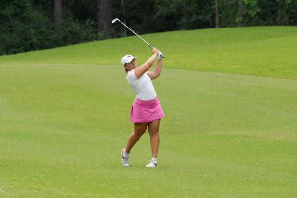 New Mexico State University golfer Emma Kaisa Bunch swings during tournament play at the World Golf Village in Florida.