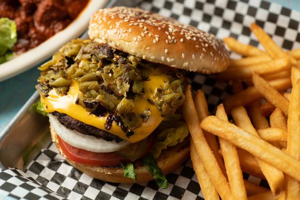 Try the Rio Pecos Burger at Joseph's Bar & Grill in Santa Rosa.