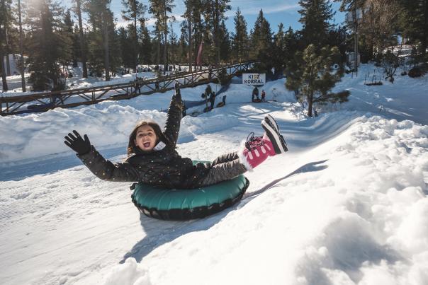 Separate areas at Ruidoso’s Winter Park cater to different ages and heights for safe tubing.
