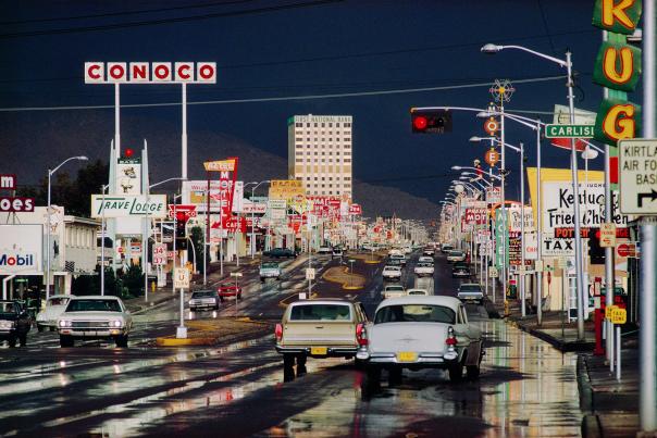 Albuquerque traffic after a 1969 downpour.