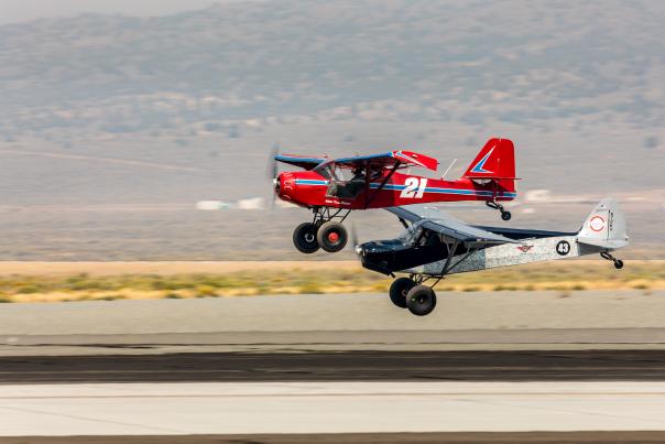 STOL drag racers fly at the National Championship Air Races.